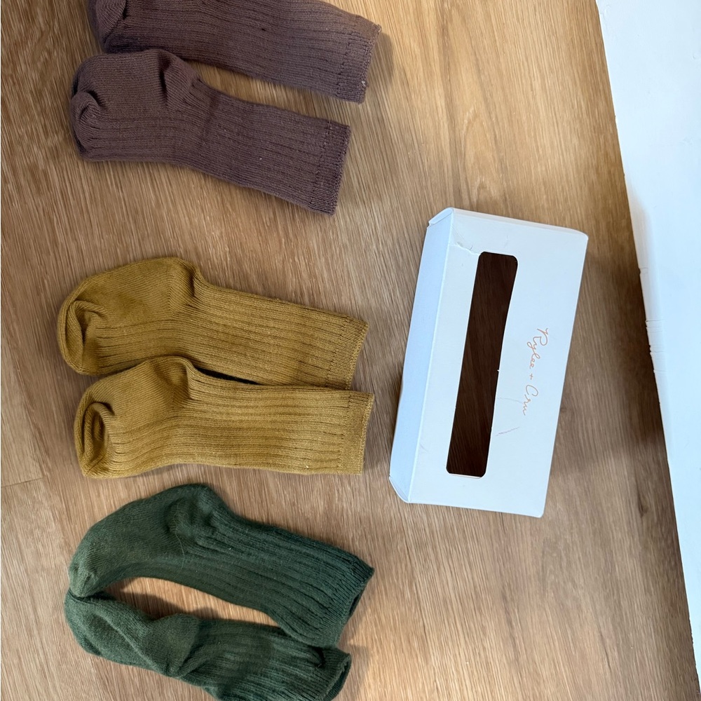 Infant 0-6 mo Rylee & Cru Sock Set - Brown, Gold, Green